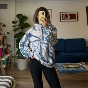 Blue Tie Dye Oversized Hoodie
